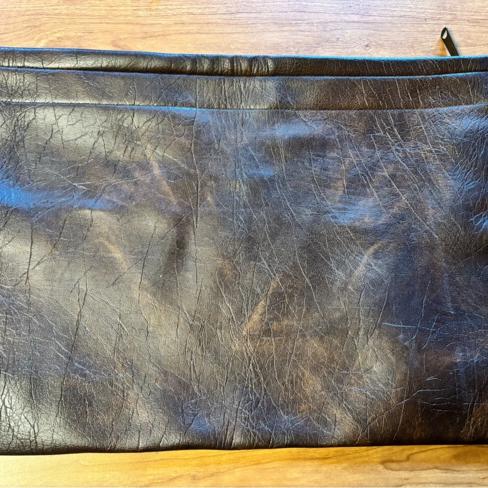 Scovill Brown Leather Clutch Bag | Vintage - Pouch -Unisex